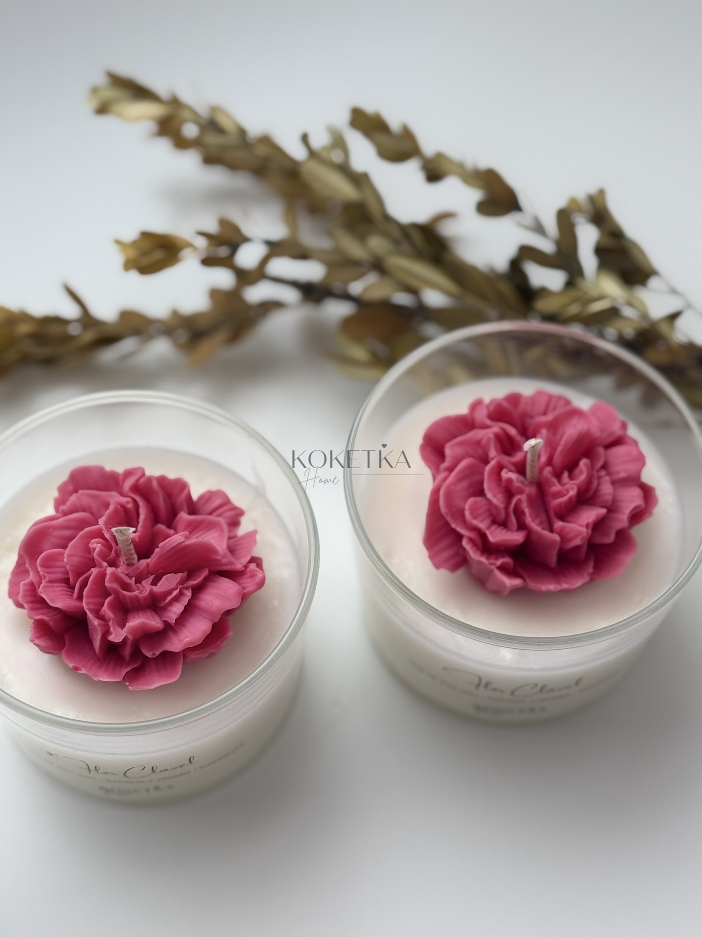 Vela Vaso Flor Clavel