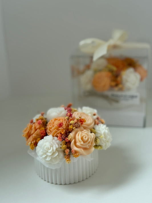 Arreglo floral de velas “Lucero” - tonos naranjas