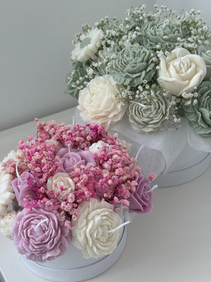 Arreglo floral en caja blanca